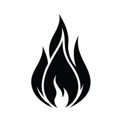 Black flame silhouette icon design graphic