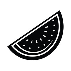 Summer watermelon slice silhouette icon graphic