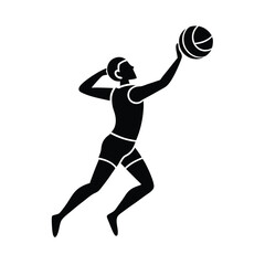 Volleyball player silhouette action shot dynamic sport