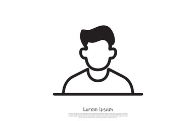 Minimalist Silhouette of Faceless Man with Short Hair on Transparent Backdrop