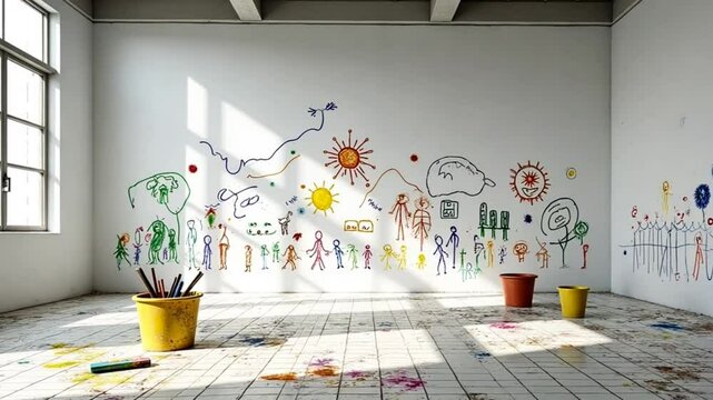 Artistic Children's Playroom -Fun and Messy Playroom Filled with Imagination and Art