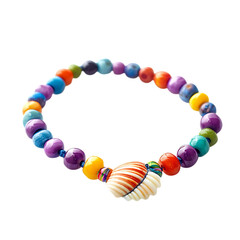 Playful Anklet with Oversized Multicolored B Isolated on Transparent Background