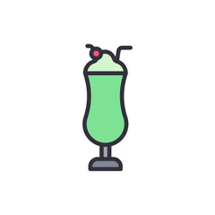 Delightful Green Shamrock Shake With Whipped Cream And Cherry