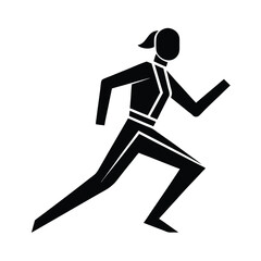 Woman running silhouette active fitness sport