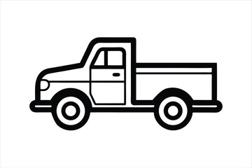 Flat Truck Line Art for Freight, Supply Chain, and Automation Themes