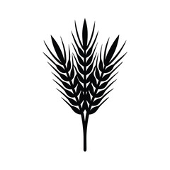 Wheat stalks silhouette agricultural harvest emblem