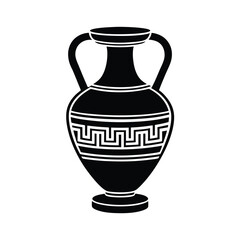 Ancient greek amphora silhouette design
