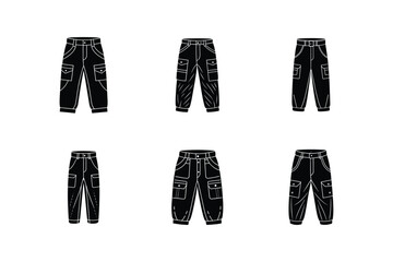 cargo pants sketch icon silhouette vector illustration