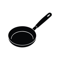 Black silhouette frying pan kitchen cookware icon