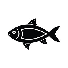 Simple black fish silhouette icon design