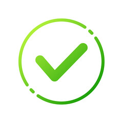 Design Illustration graphic of check mark icon with gradient style. Suitable for UI, mobile design, web design, etc.