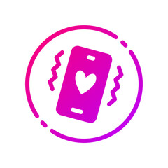 Design Illustration graphic of Love Buzz Notification icon with gradient style. Suitable for UI, mobile design, web design, etc.