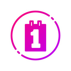 Design Illustration graphic of the first of the month icon with gradient style. Suitable for UI, mobile design, web design, etc.