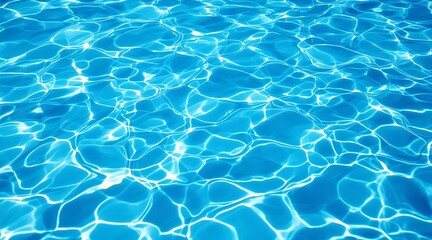 Obraz premium Captivating abstract view of bright blue water surface with playful sunlight reflections and soft ripple effects