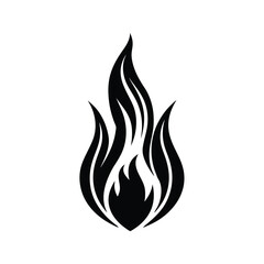Fiery black flame silhouette graphic design