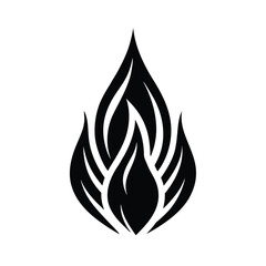 Abstract black flame silhouette design element
