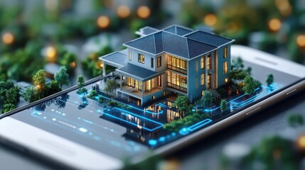 Modern home innovation integrated into mobile technology for efficient living