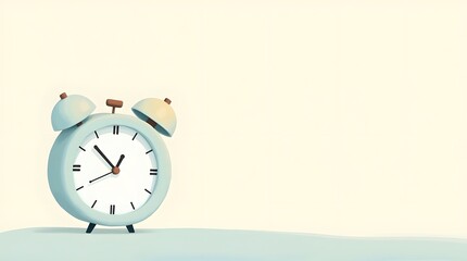 Sleek alarm clock illustration, ideal for digital designs. Calming aesthetic for morning routine or appointment reminders.