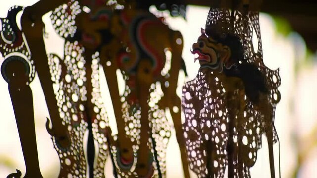 Intricate Silhouettes of Traditional Shadow Puppets: A Glimpse into Ancient Storytelling Artistry