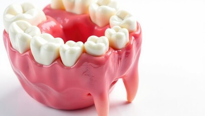 Close-up view of a painful tooth, isolated white background, incisor, damage, problem