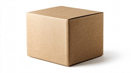 Professional Brown Cardboard Box Isolated on White Background for Packaging and Shipping Solutions