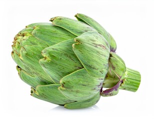 Obraz premium Artichoke close-up: A vibrant close-up of a fresh artichoke, with its layered green leaves and a detailed view, showcasing the natural beauty and texture of this culinary delight.