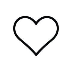 Minimalist heart outline conveys simple affection and romance with a transparent background