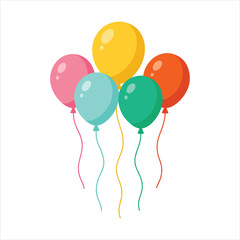 colorful balloons bunch party celebration vector illustration