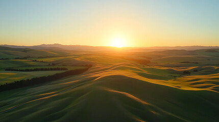 Fototapeta premium The dreamy sunset over the Canterbury Plains caught midjourney (2)