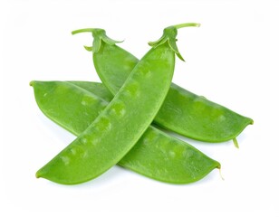 Crisp Green Pea Pods: A close-up studio shot reveals vibrant, freshly harvested pea pods, a testament to nature's bounty, inviting culinary exploration and healthy eating.