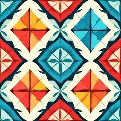 an AI Image Generator, Colorful Abstract Geometric Pattern With Symmetrical