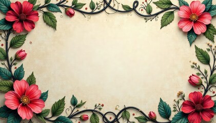 Intricate floral damask, swirling vines & leaves, motif, vector, repeat