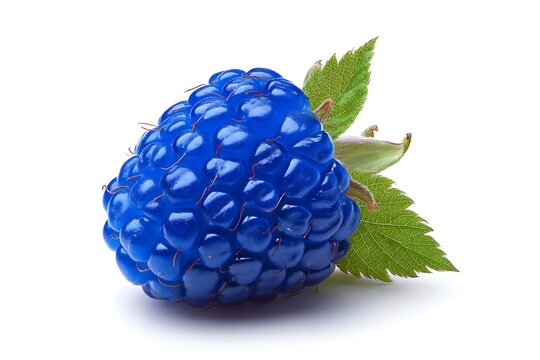 Fresh ripe blue raspberry on white background - Powered by Adobe
