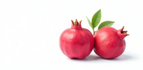 Obraz premium Pomegranate fruit icon in simple flat design, isolated on white background, icon, silhouette, fruit