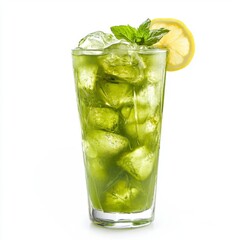 Refreshing Mint Lemonade Drink with Ice and Mint Garnish