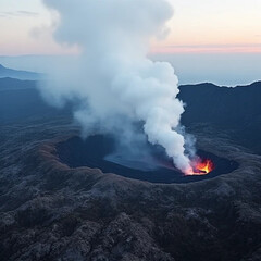 smoke from the volcano