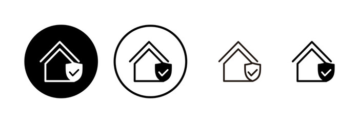home insurance icon logo design. home protection sign and symbol