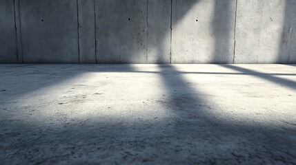 Empty concrete room sunlight shadows