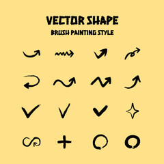 VECTOR SHAPE Brush painting style
