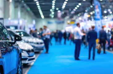 Fototapeta premium Cars at a trade show event