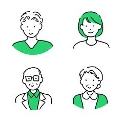 老若男女人物アイコンのイラスト