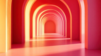Fototapeta premium Vibrant Colorful Arches in Contemporary Interior Design Space