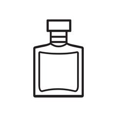 Minimalist outline shows a vintage bottle silhouette with a transparent background for versatility