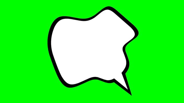 White chat bubbles great for comics and cartoons. Speech animation with green screen background.