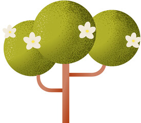 Tree isolated texture style concept illustration.
