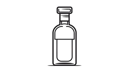 Professional Vector Illustration of Drinks Liquor Glass Bottle with Lid for Graphic Design