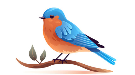Obraz premium Eastern Bluebird Flat Vector Illustration Clipart for Multiple Usages