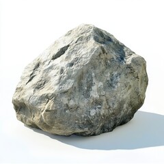 Obraz premium Large Grey Rock on White Background for Texture and Landscape Use