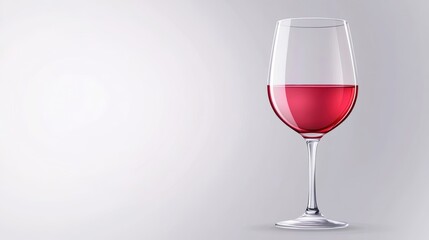 A clean, vector art of a wine glass on a simple white background, featuring a smooth and sleek design with reflections.