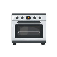 Fototapeta premium Electric Oven Vector Kitchen Icon on White Background - Professional Kitchen Appliance Equipment Illustration for Culinary Websites and Apps